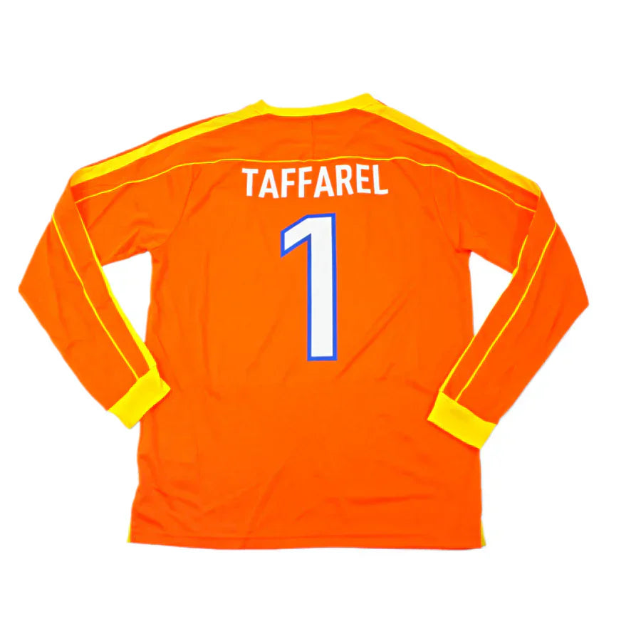 1998 Brasil Equipacion Portero Naranja Manga Larga